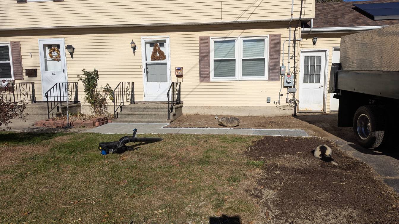 Residential landscaping project before transformation